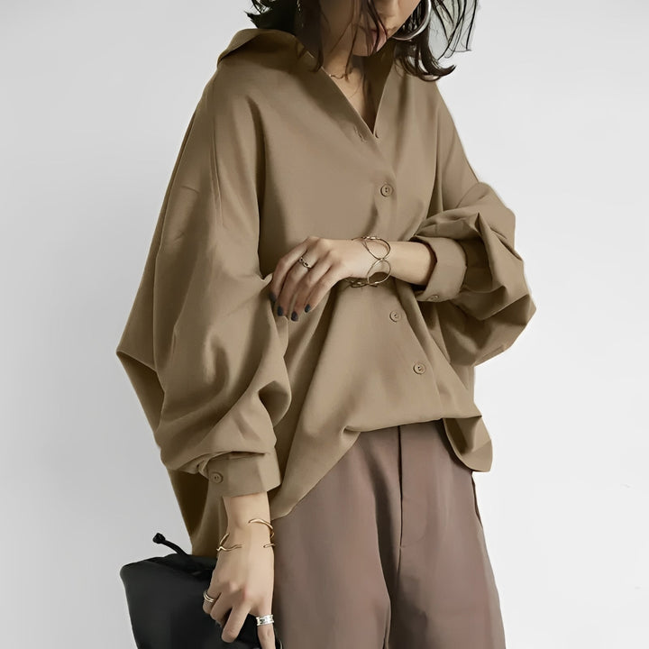 Brittney Casual Oversized Blouse, view 2 - Elena Harper