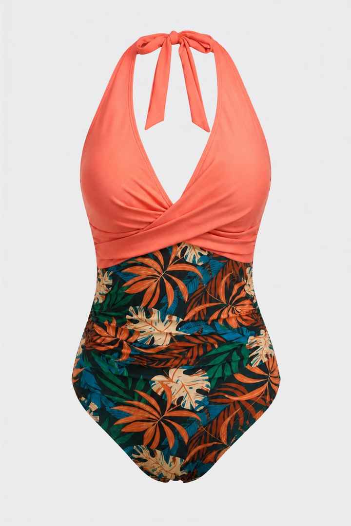 Women's Halter Swimsuit | Tropical Print