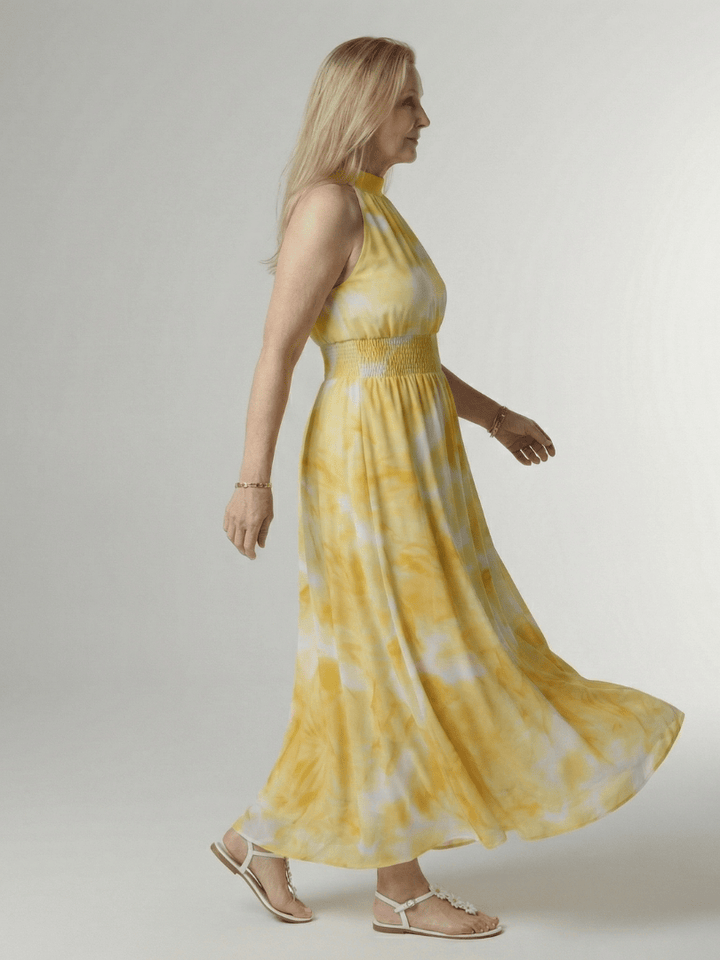 Sylin™  |  Gathered Halter Midi Dress
