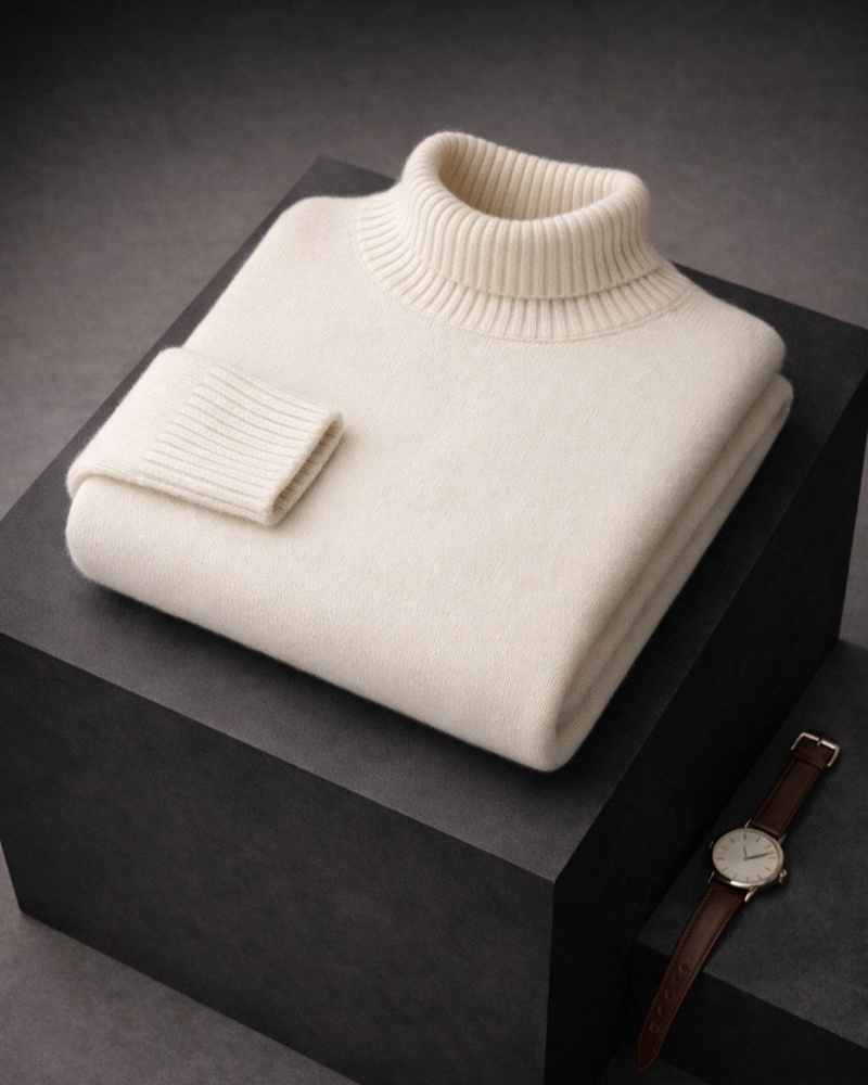 Ivani Classic Soft Sweater with High Collar, view 10 - Elena Harper