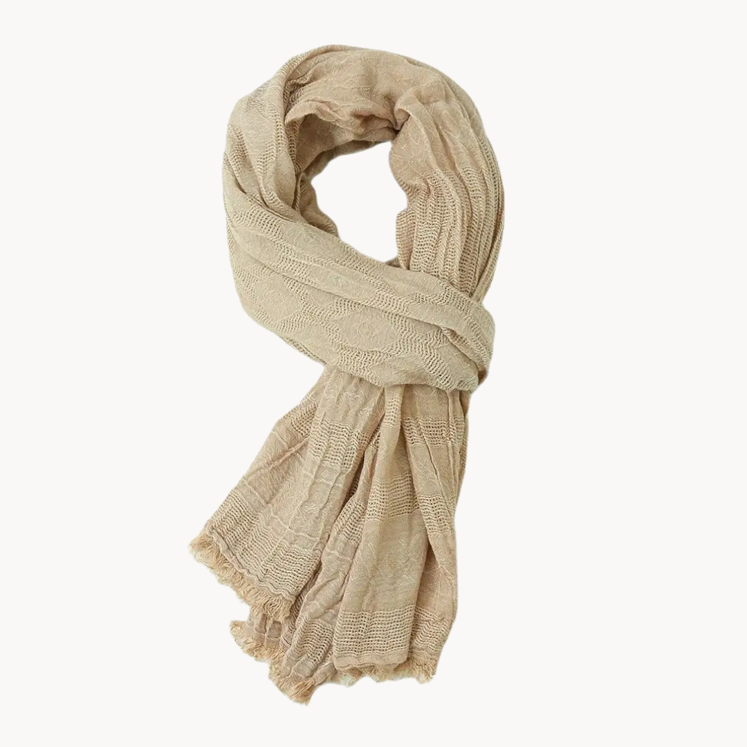Yacine Cotton Linen Scarf, view 3 - Elena Harper