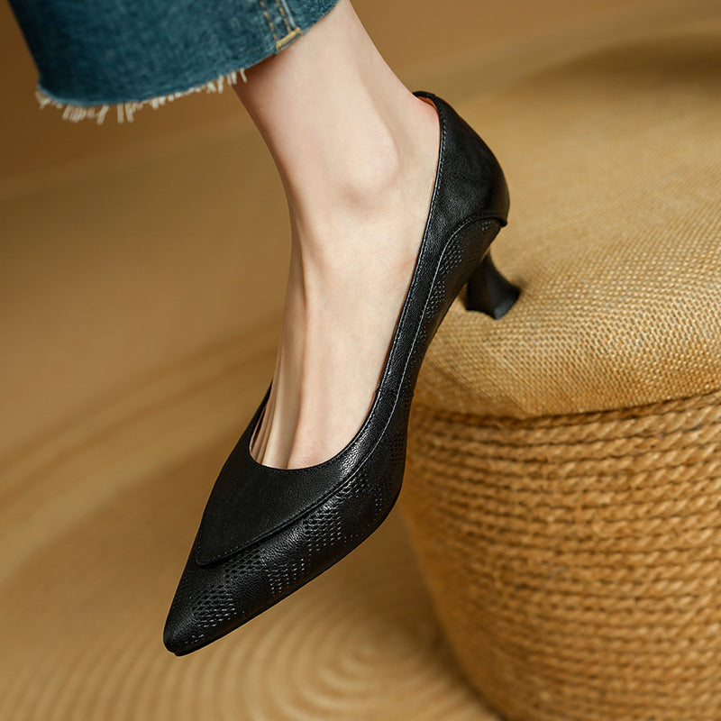 Bonnie Elegant High Heel Leather Shoes for Women, view 4 - Elena Harper