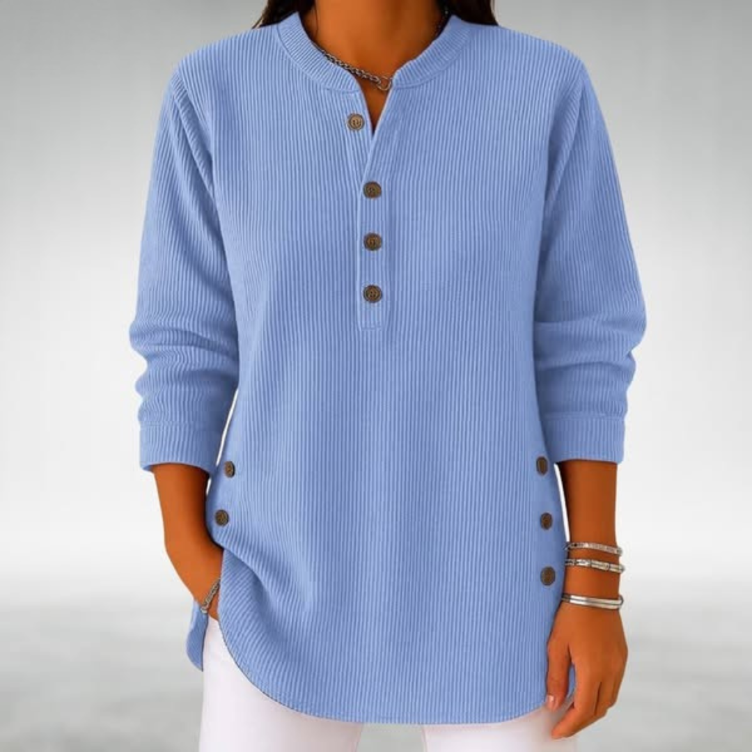 Susan™ Comfort Jumper by Emma & Rose Cape Town, cozy knit sweater with a relaxed fit and ribbed cuffs, shown in a soft neutral color.