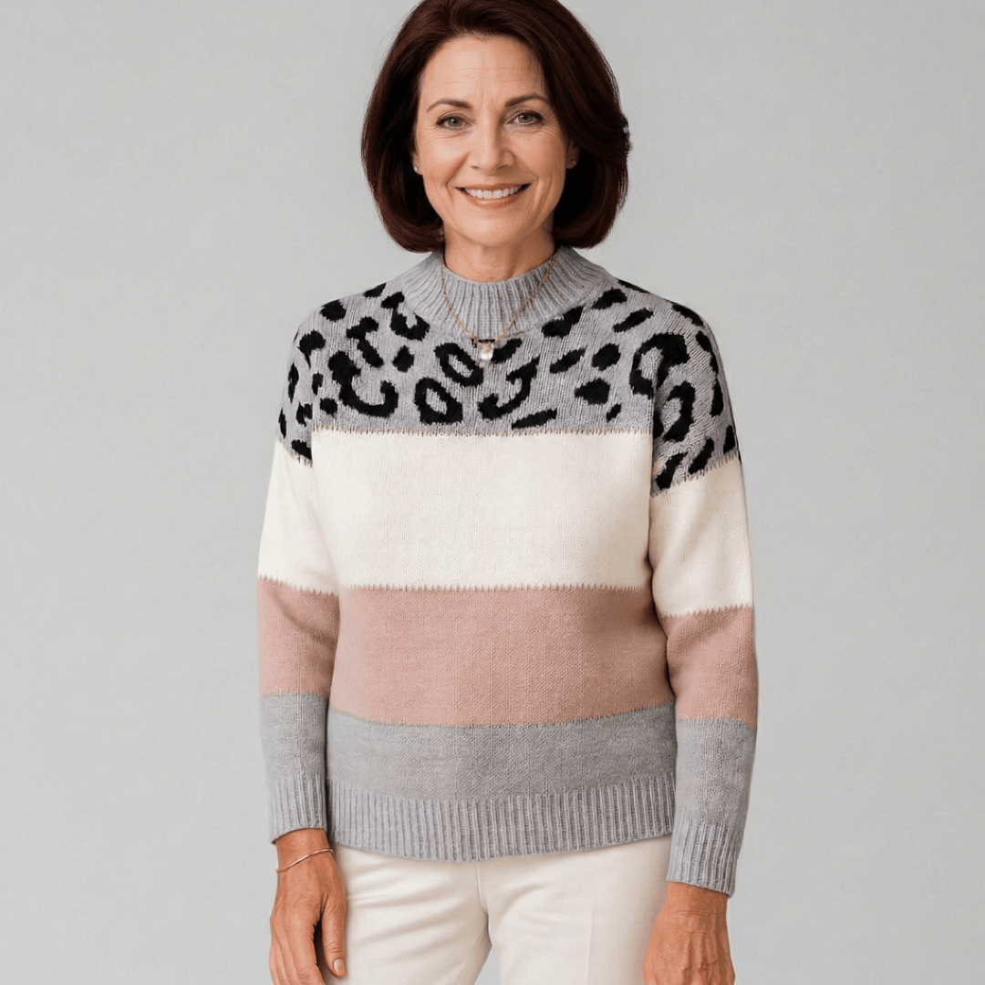 Emma & Rose leopard print knit sweater — women's knitwear