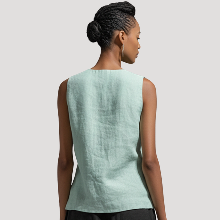 Elegant Women's Sleeveless V-Neck Blouse