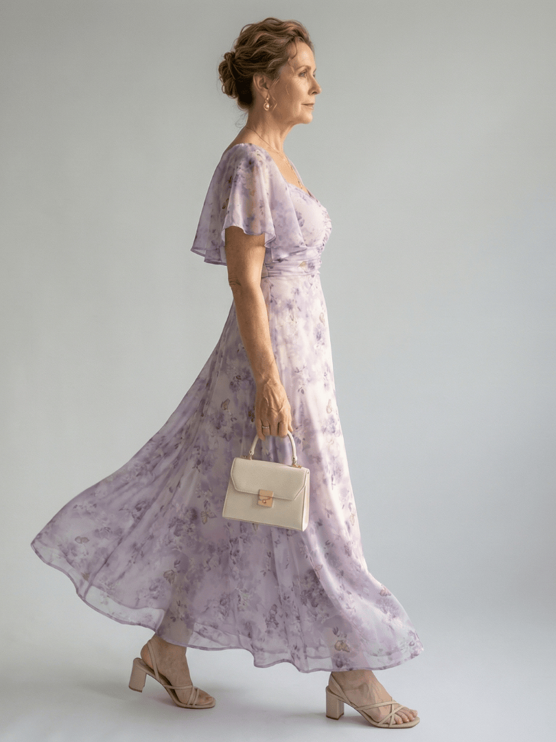 Vaelis™  |  Flutter Sleeve Midi Dress