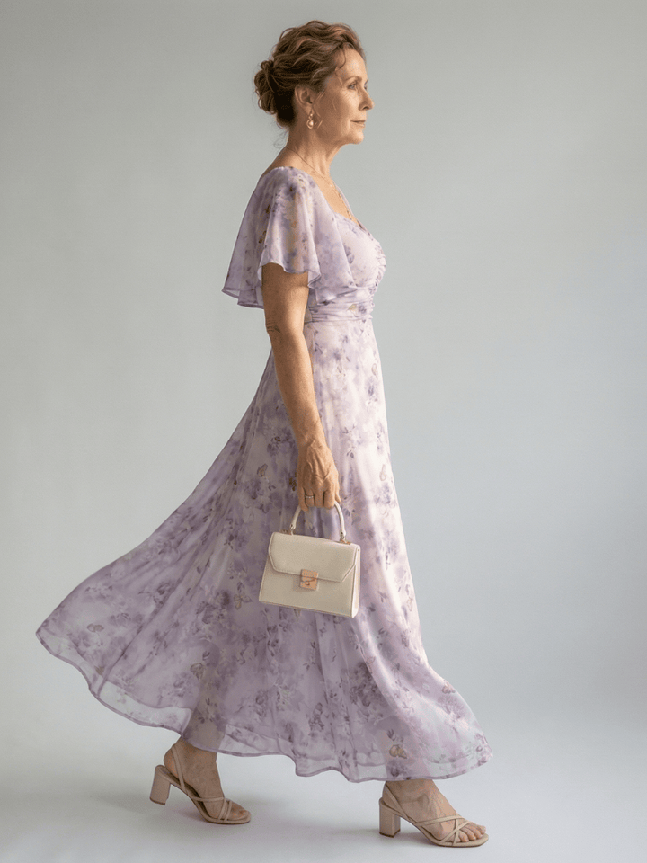 Vaelis™  |  Flutter Sleeve Midi Dress
