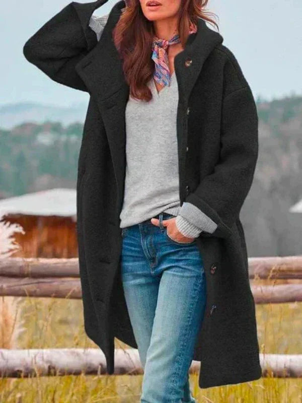 Women's Long Winter Jacket Slim Fit with Pockets