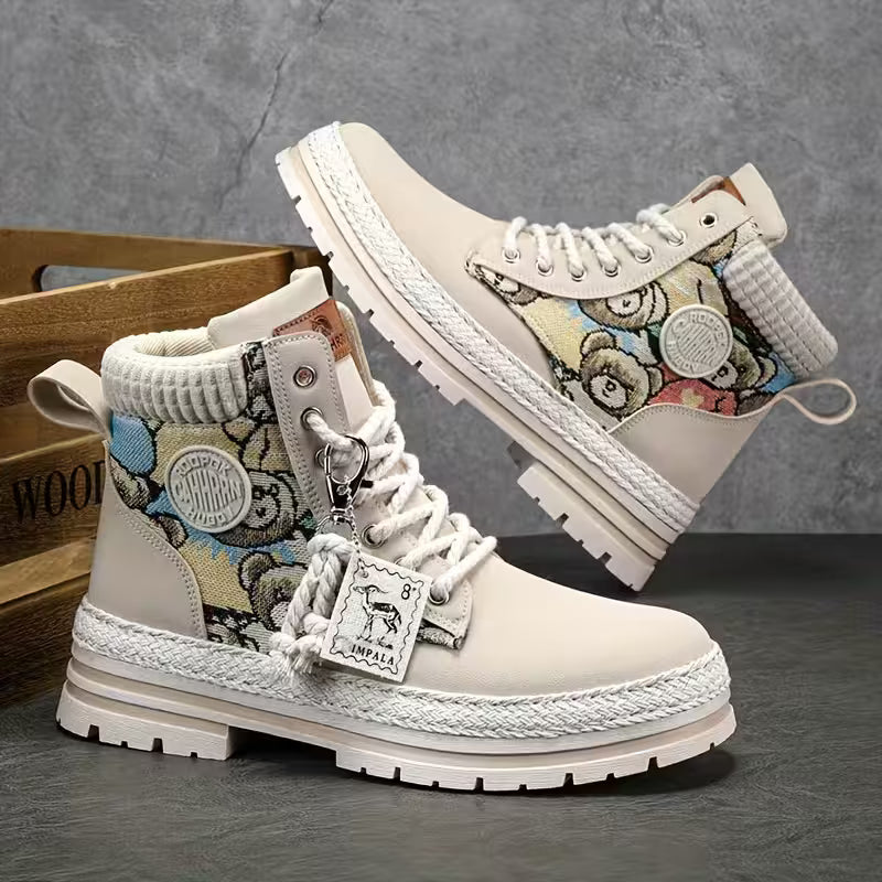 Hilarie - Teddy Print Non-Slip Sneaker