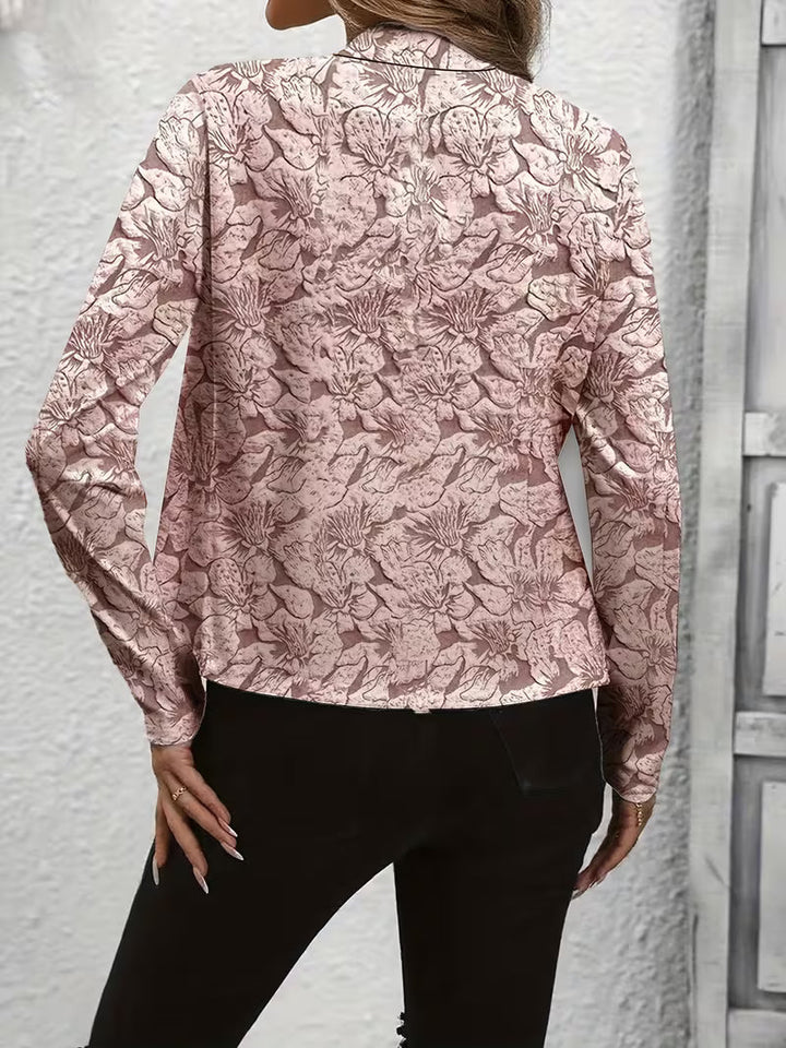 Women's Floral Blazer with Structured Collar