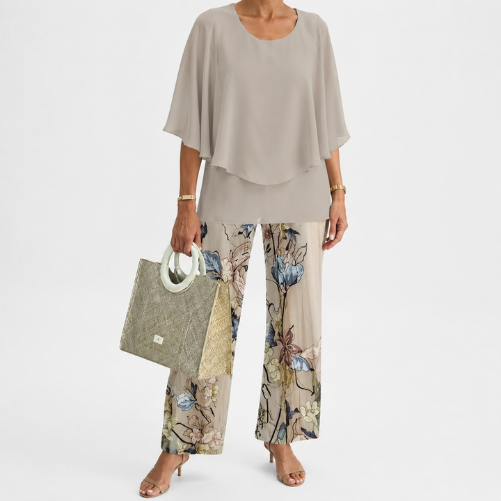 Procida Chiffon Overlay Two-Piece Trouser Set