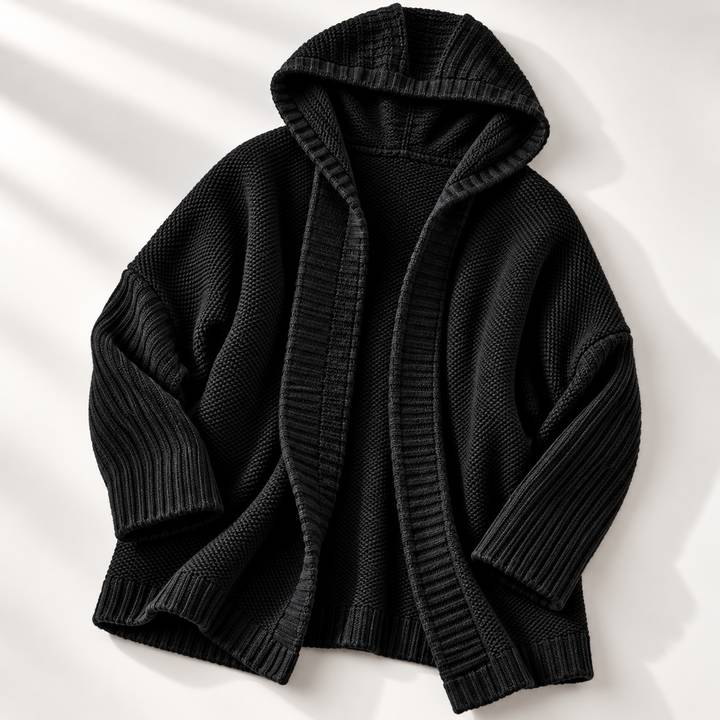 Women's Hooded Chunky Knit Longline Cardigan