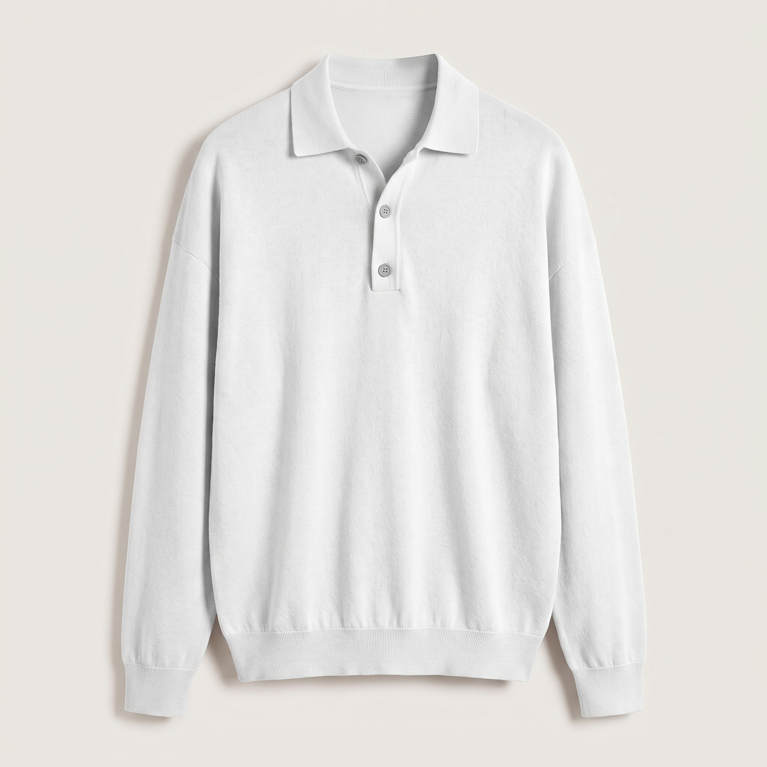 Niklas Elegant Men's Polo Shirt Made of Soft Wool-Cotton Blend, view 5 - Elena Harper