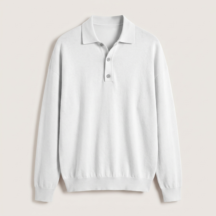 Niklas Elegant Men's Polo Shirt Made of Soft Wool-Cotton Blend, view 5 - Elena Harper