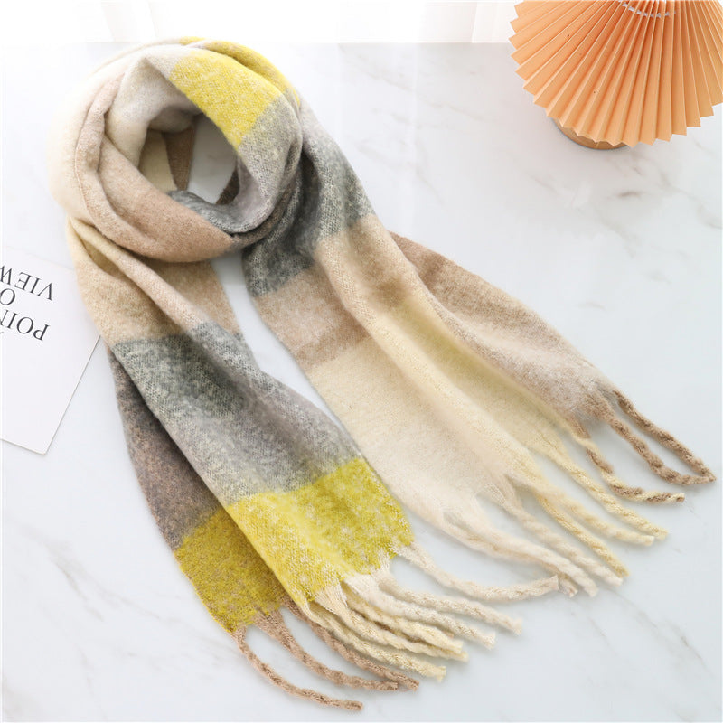 Wide Check Scarf for Women - Freya