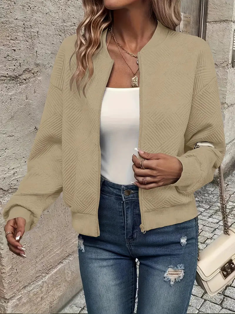 Priya - Elegant Textured Zip Jacket