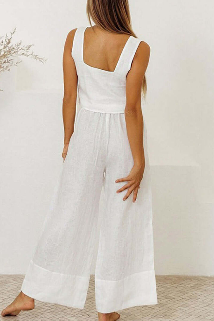 Women's Sleeveless Crop Top and Pants Set