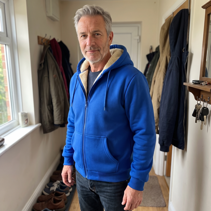 Elias | Comfortable Men's Sherpa Jacket with Hood and Soft Lining