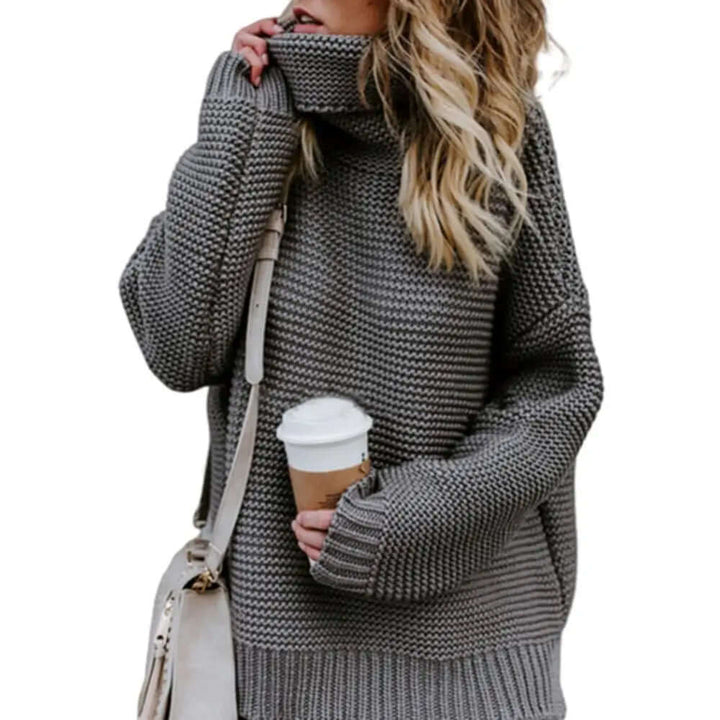 Women's Loose Roll Neck Sweater, view 6 - Elena Harper