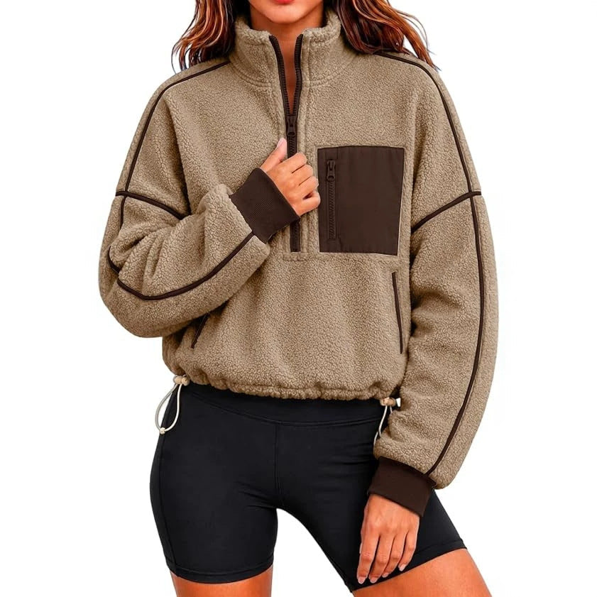 Women's Sweatshirt with Drawstring - Casual and Modern