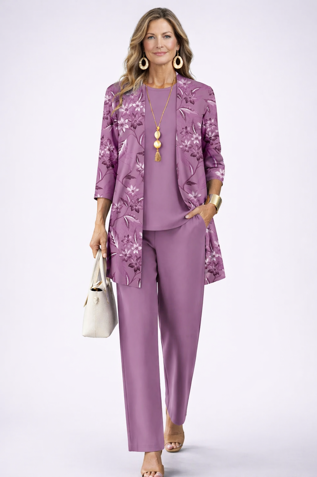 THREE-PIECE FLORAL SET FOR WOMEN