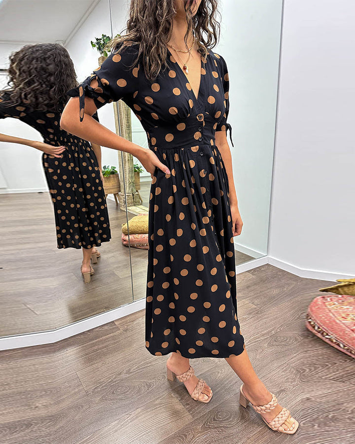Monique™  |  Elegant Polka Dot Dress