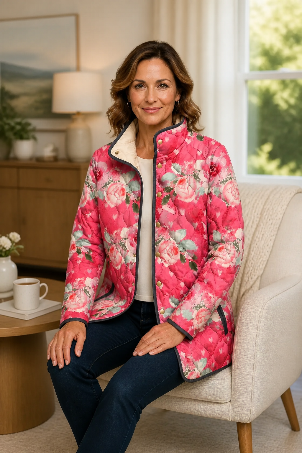 Lisa | Stylish and Comfortable Women's Puffer Jacket with Floral Pattern