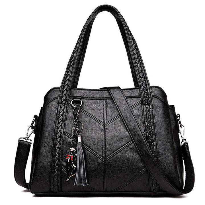 Grace Leather Handbag, view 2 - Elena Harper