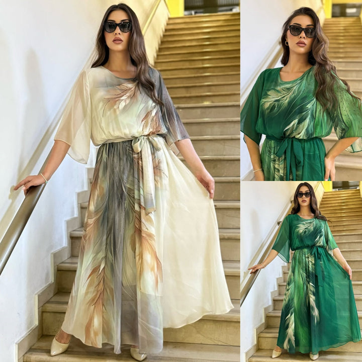 Crisanta Elegant Chiffon Dress, view 3 - Elena Harper