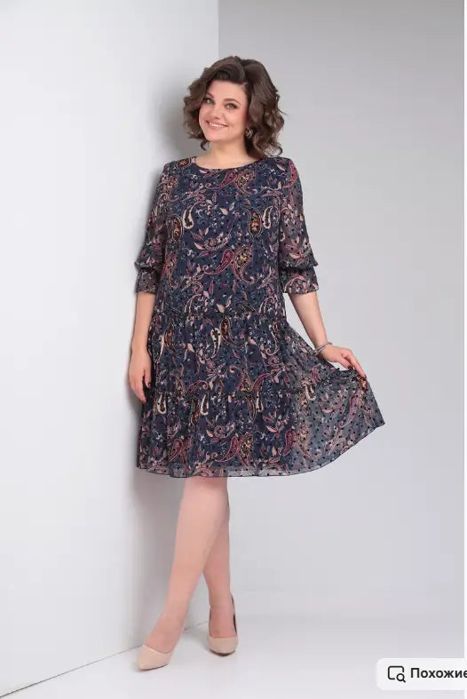 Harlee Airy Printed Dress for Sunny Days, view 6 - Elena Harper
