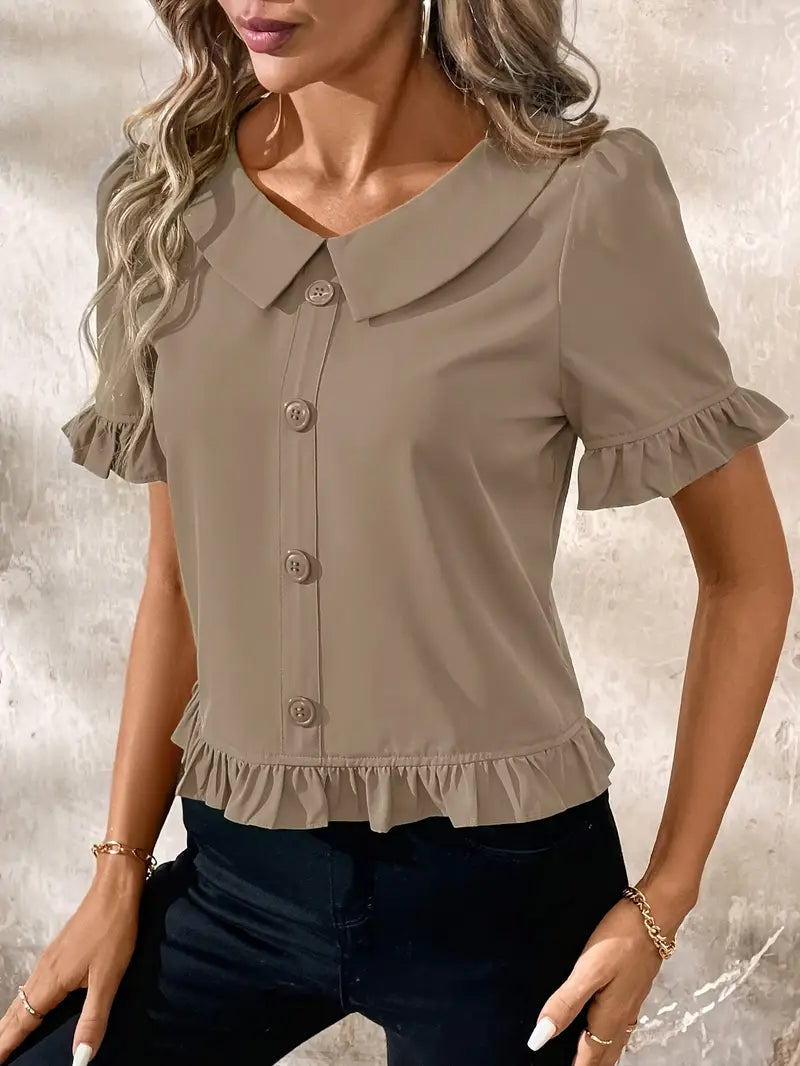 Foteini - Elegant Short Sleeve Blouse