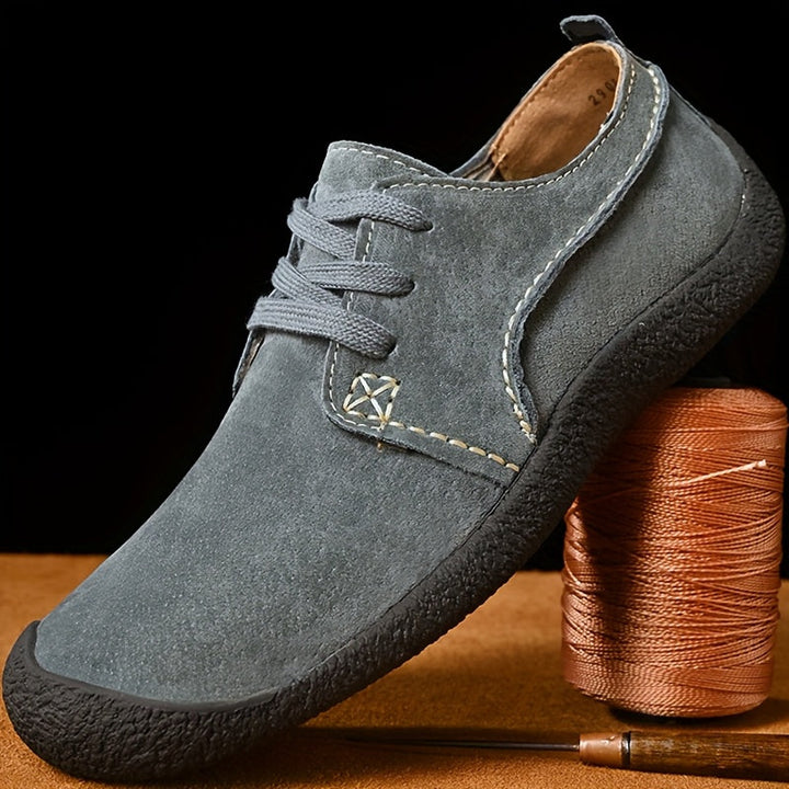 Boyce Suede Lace-Up Leather Shoes, view 10 - Elena Harper