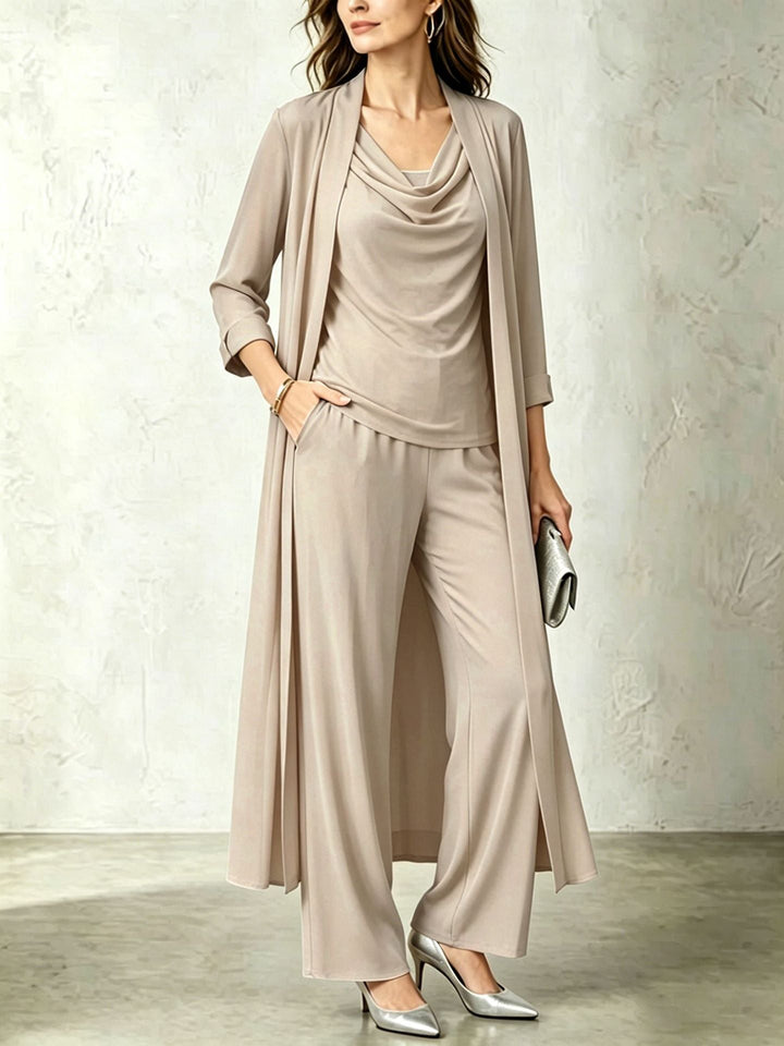Women's 3-Piece Set: Long Cardigan and Pants