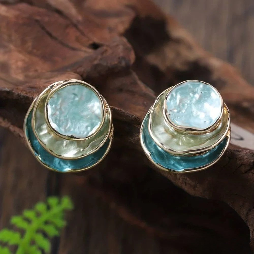Dominique™  |  Vintage Hand-Painted Multi-Layer Earrings