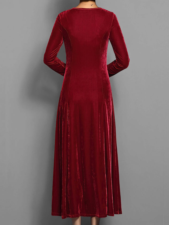 Women's Velvet Midi Dress, view 9 - Elena Harper