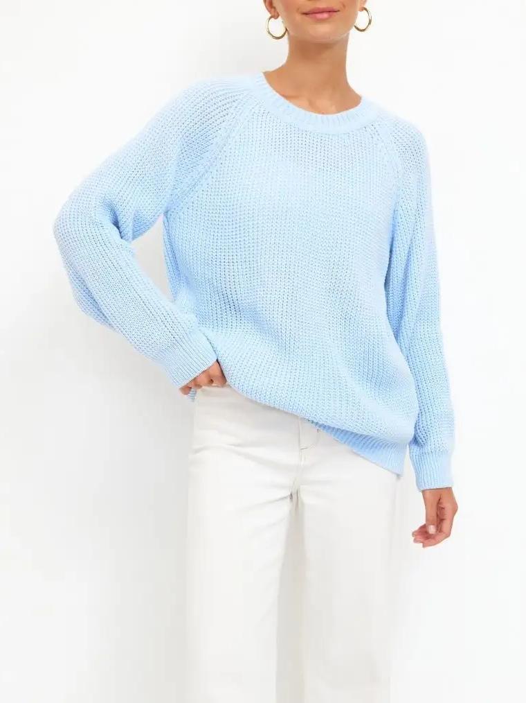 Women's Solid Knit Sweater - Comfortable and Warm Fit