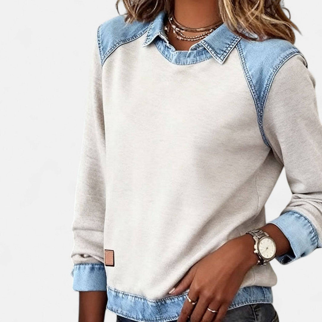 Emma & Rose Cape Town Zailah™ sophisticated sweater blouse with a stylish, fitted design in soft, elegant fabric.