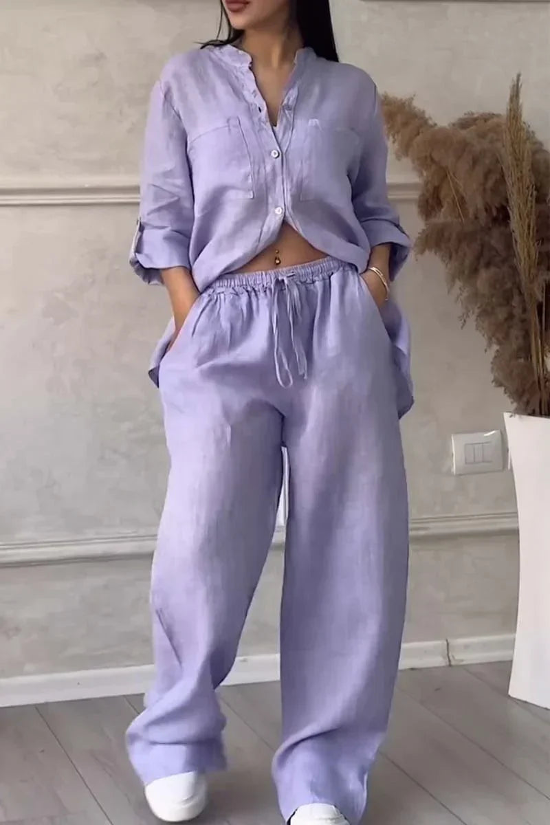 Arielle Cotton Linen Two-Piece Set, view 5 - Elena Harper