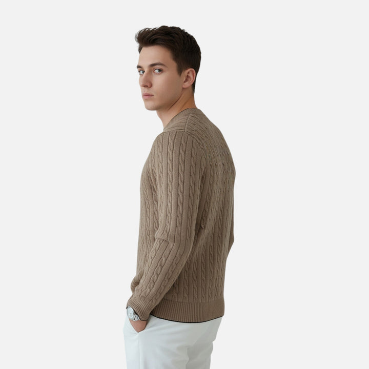 Men's Ribbed Crew Sweater Effortless Style & Comfort, view 3 - Elena Harper