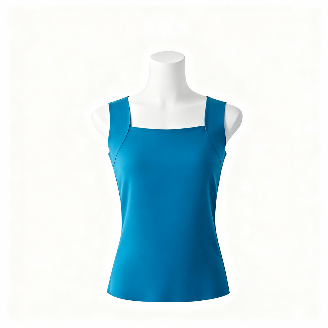 Emma & Rose Durban Avoria™ Bra Comfort Shaper Tank, seamless nude tank top with built-in bra support, shown on a model.