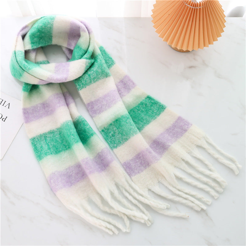 Wide Check Scarf for Women - Freya