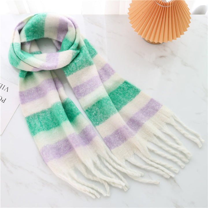 Wide Check Scarf for Women - Freya