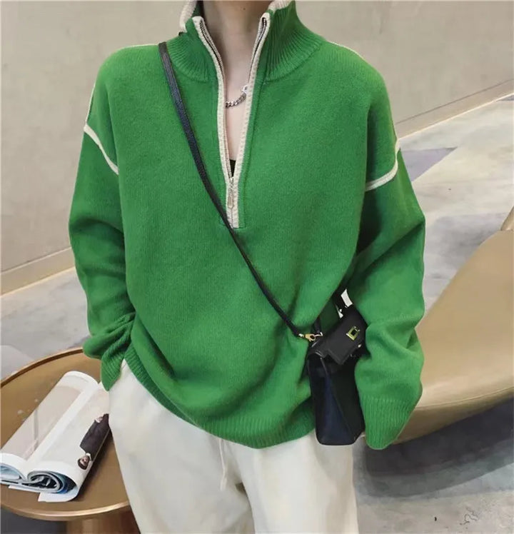 Yanis - Loose Jersey with Half-Zip