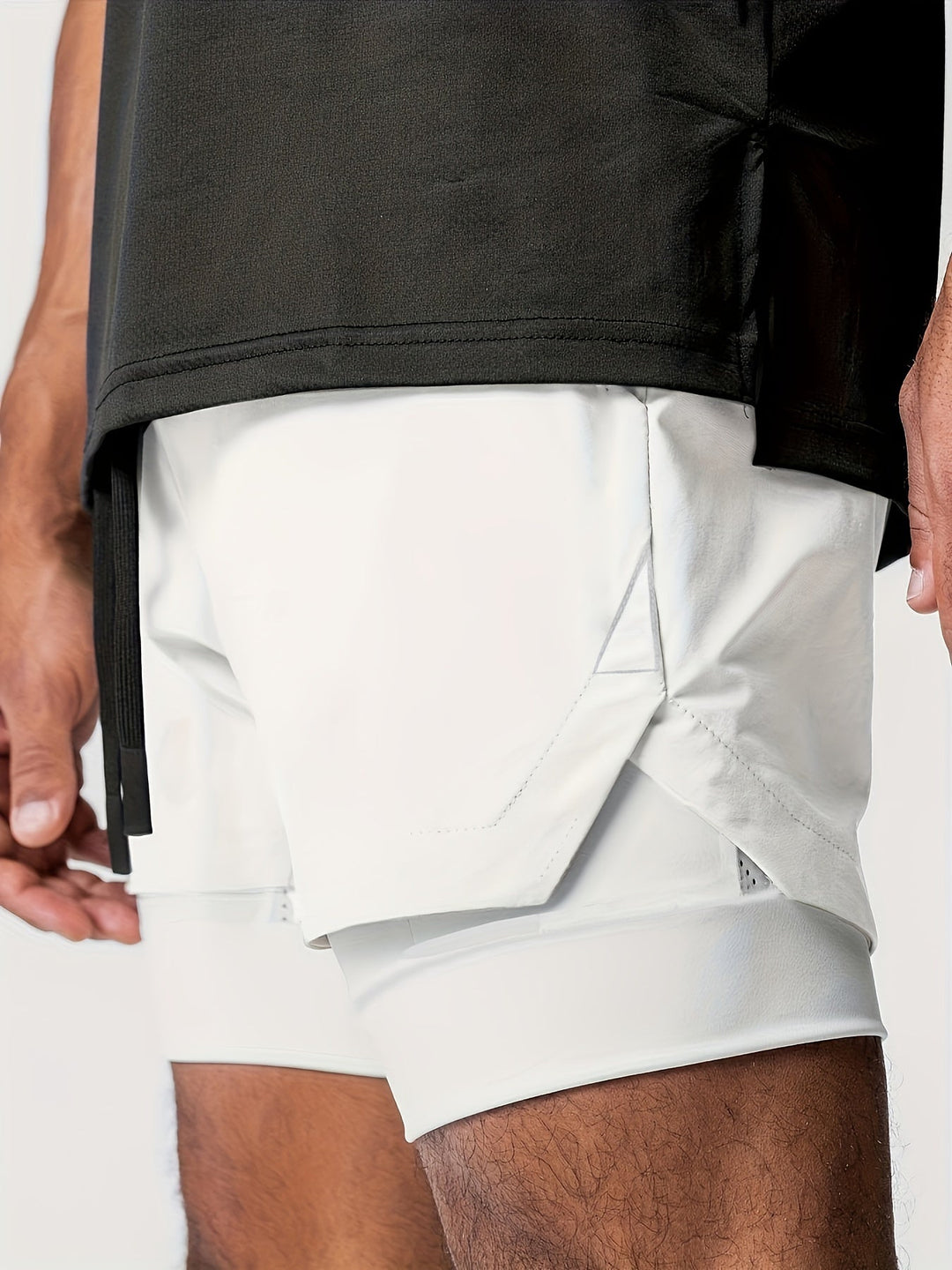 Men's Montarello 2-in-1 Sports Shorts with Compression Liner and Zipper Pocket