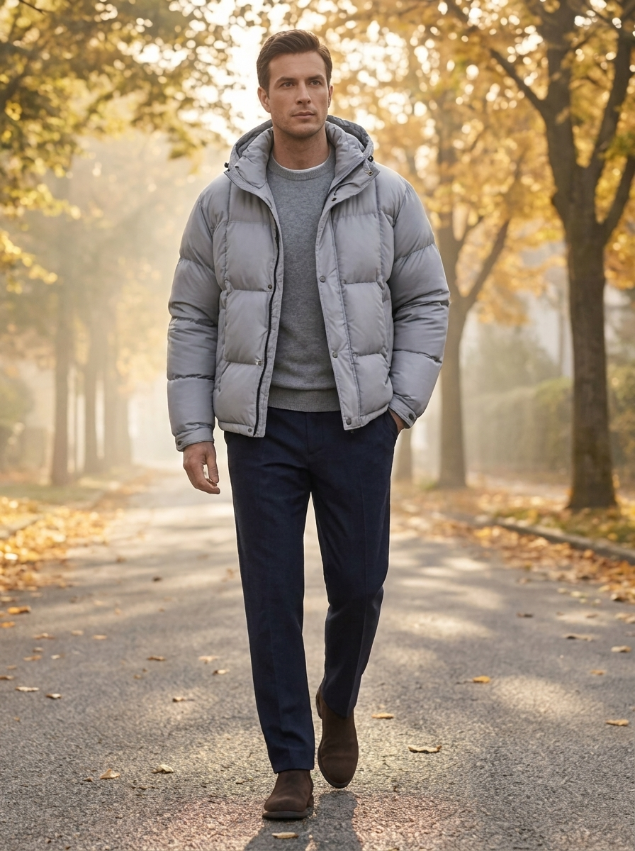 Daniel Lightweight and Versatile Men's Down Jacket, view 3 - Elena Harper