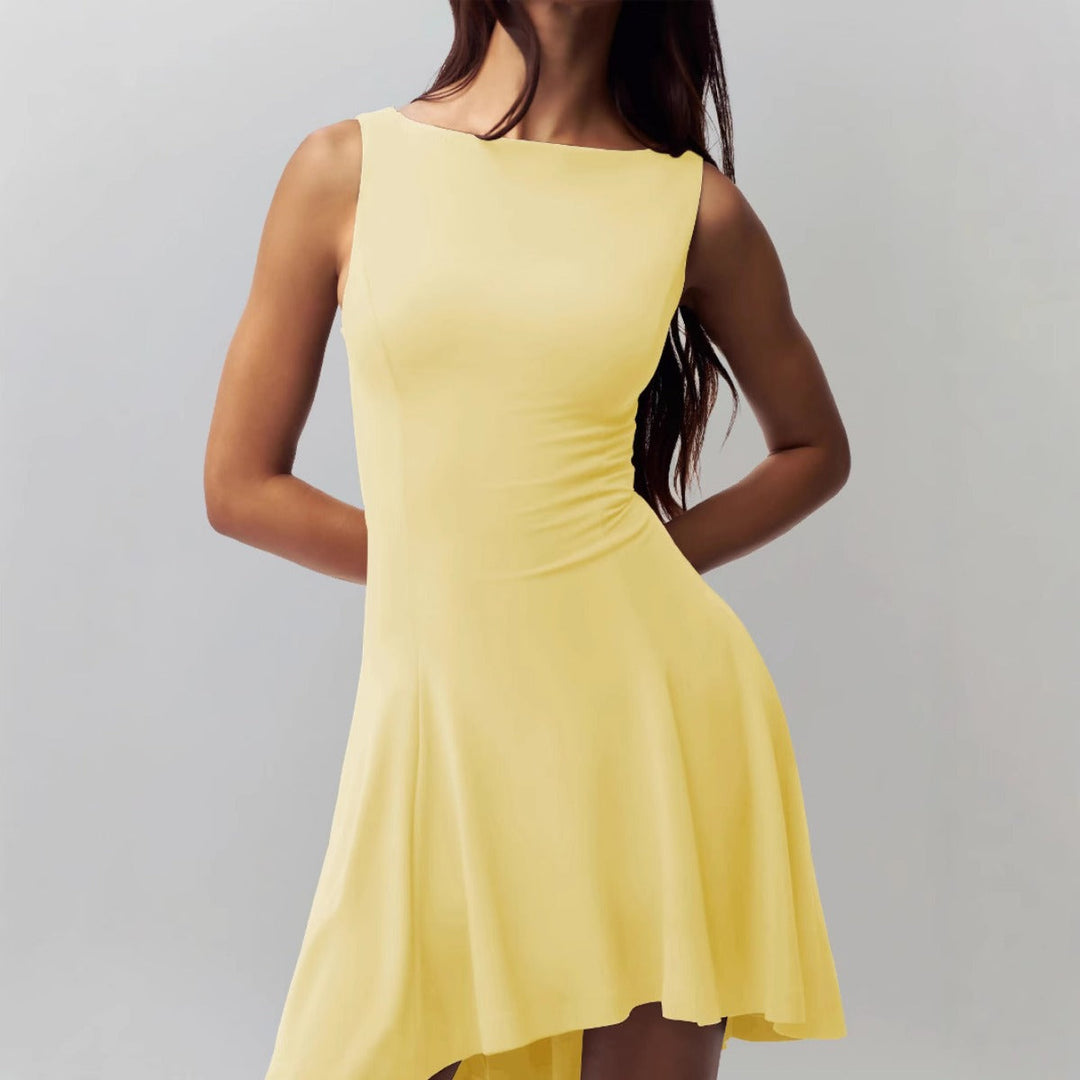 Sleeveless Dress with Collar Élara, view 4 - Elena Harper
