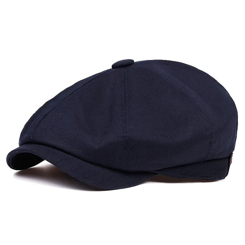Men's Retro Flat Cap: Classic Herringbone Style for a Vintage Look, view 9 - Elena Harper