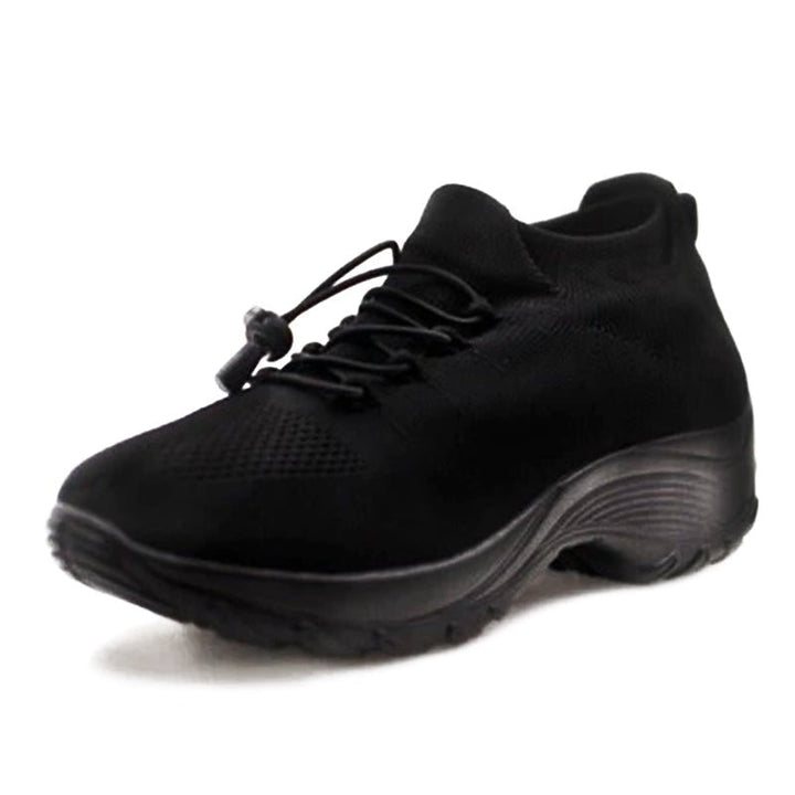 Claudia Comfortable and Supportive Orthopedic Knit Platform Sneakers, view 3 - Elena Harper