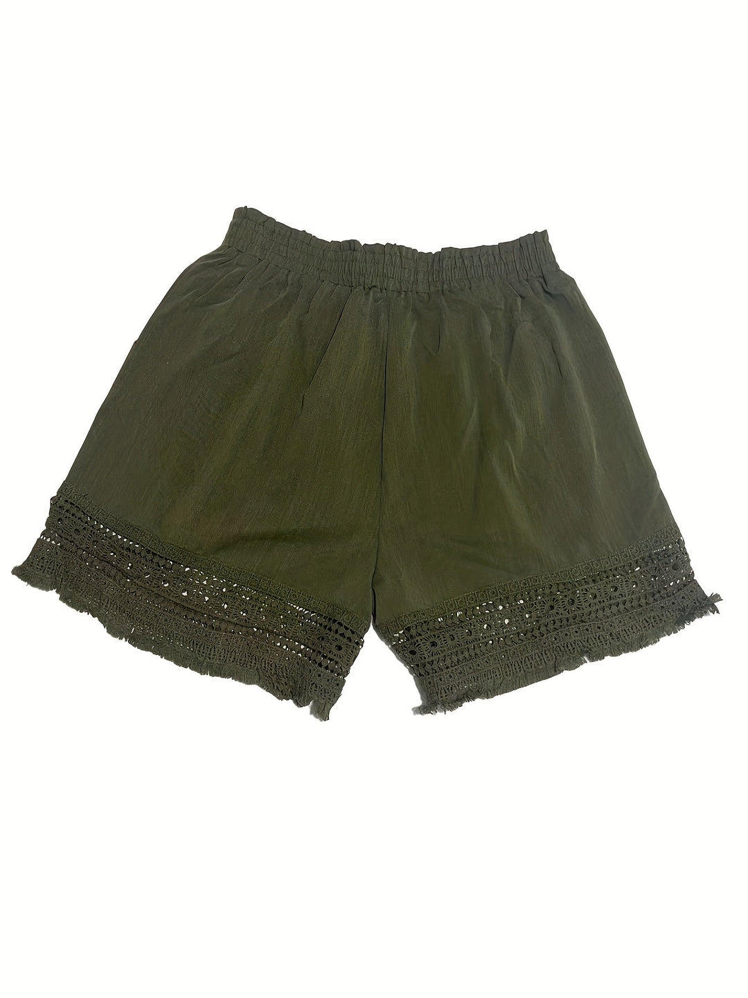 Rosemary Lace-Trim Paper Bag Shorts, view 9 - Elena Harper