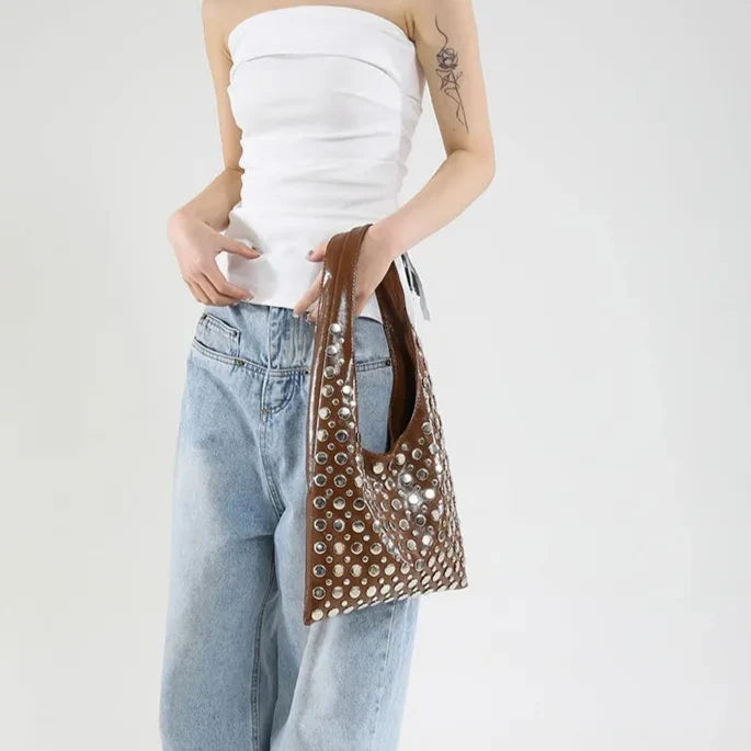 Shoulder Bag with Metallic Details - Mariela